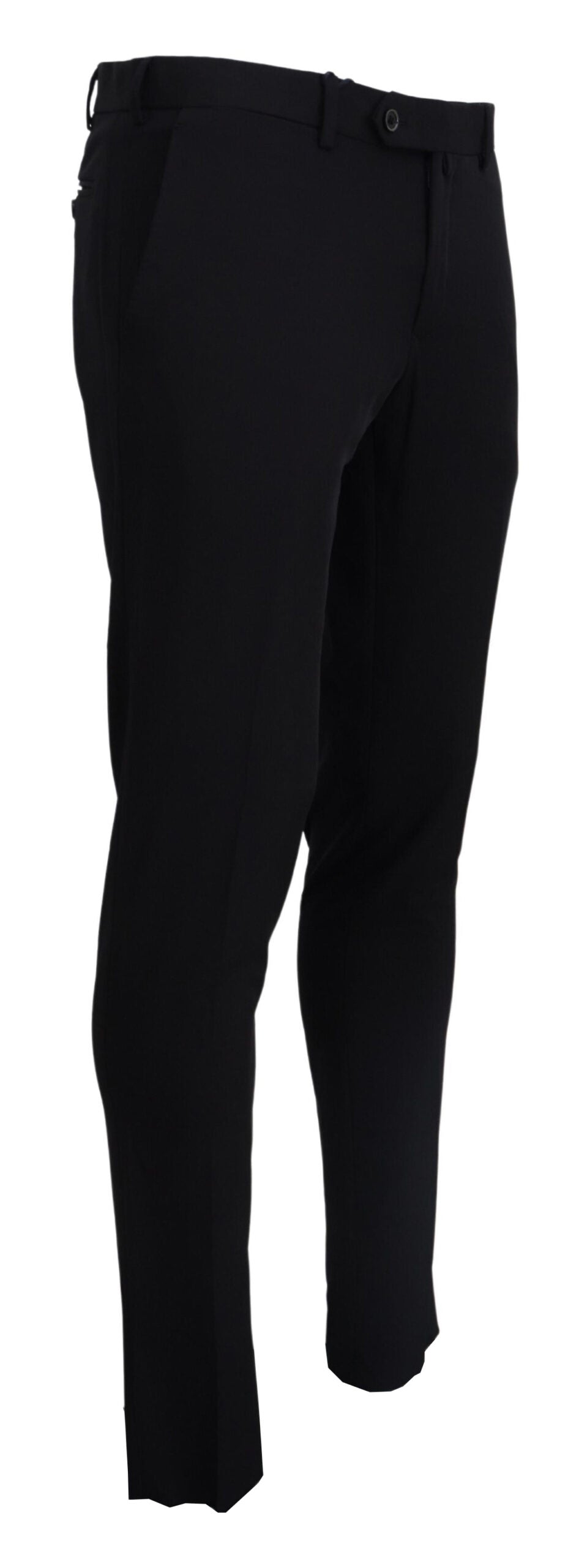 A pair of black tapered dress formal pants
