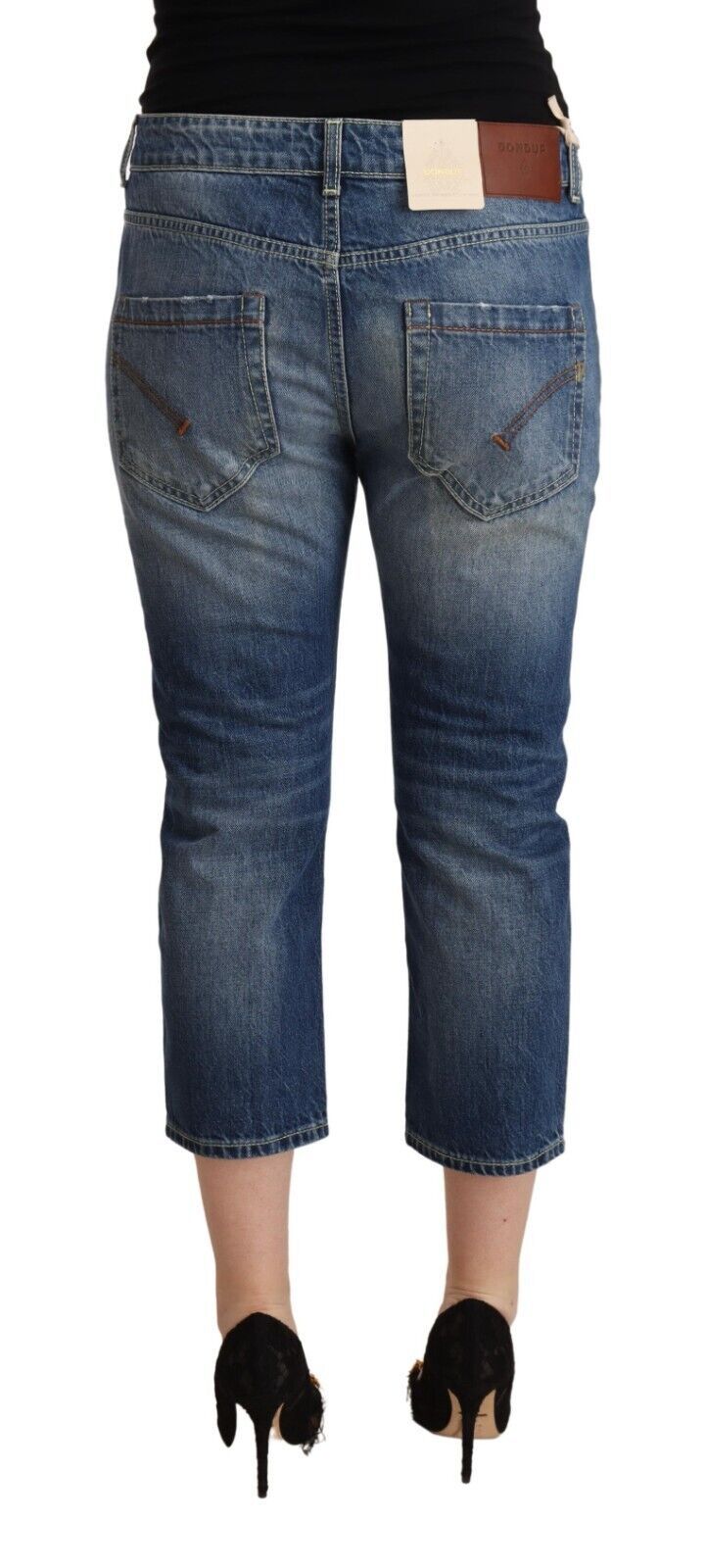 Pair of blue denim jeans on a mannequin