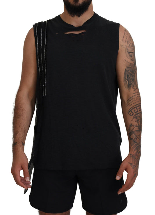 Black tank top with cutouts on sides