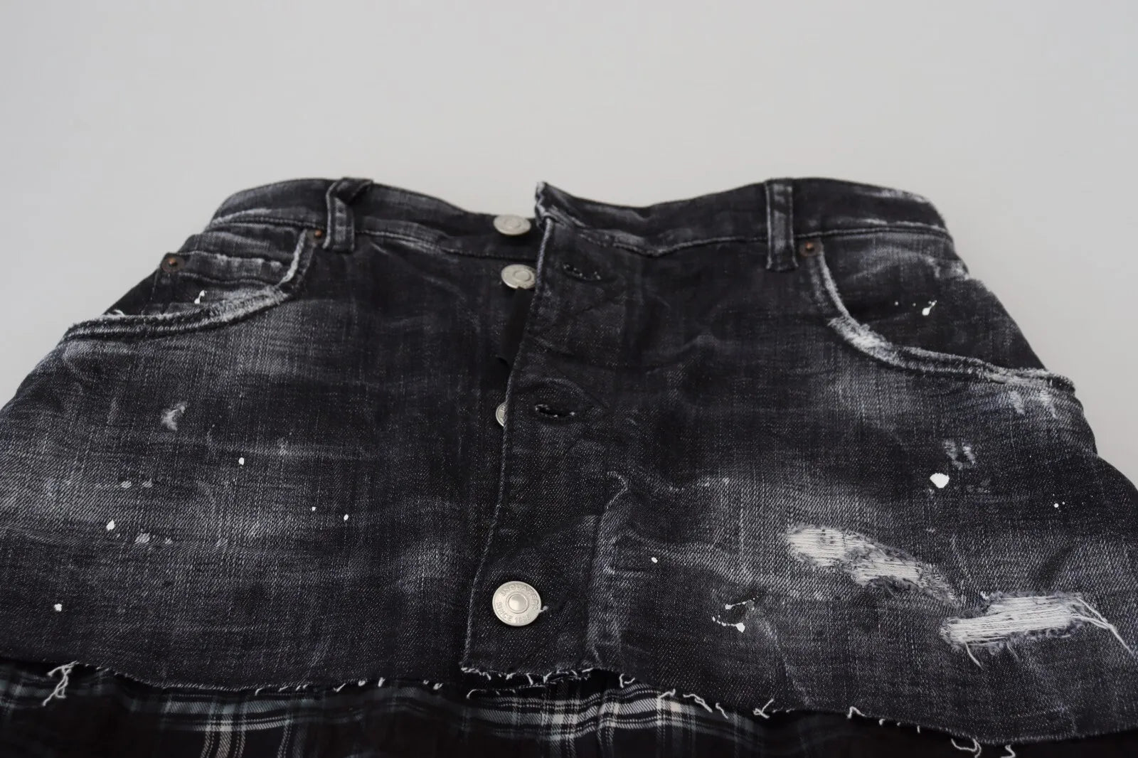 Pair of distressed denim shorts
