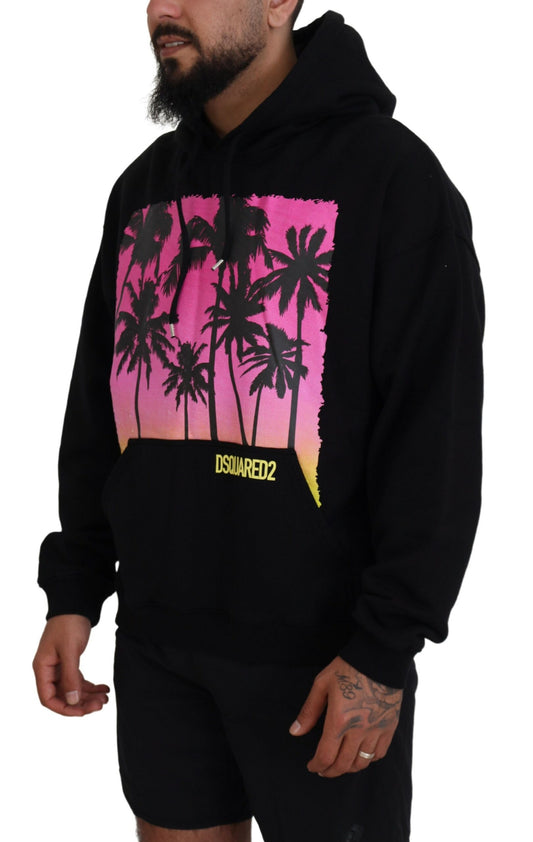 Black hoodie with palm trees on front