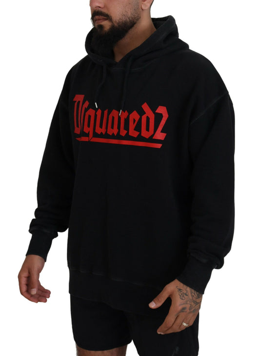Black hoodie with red lettering