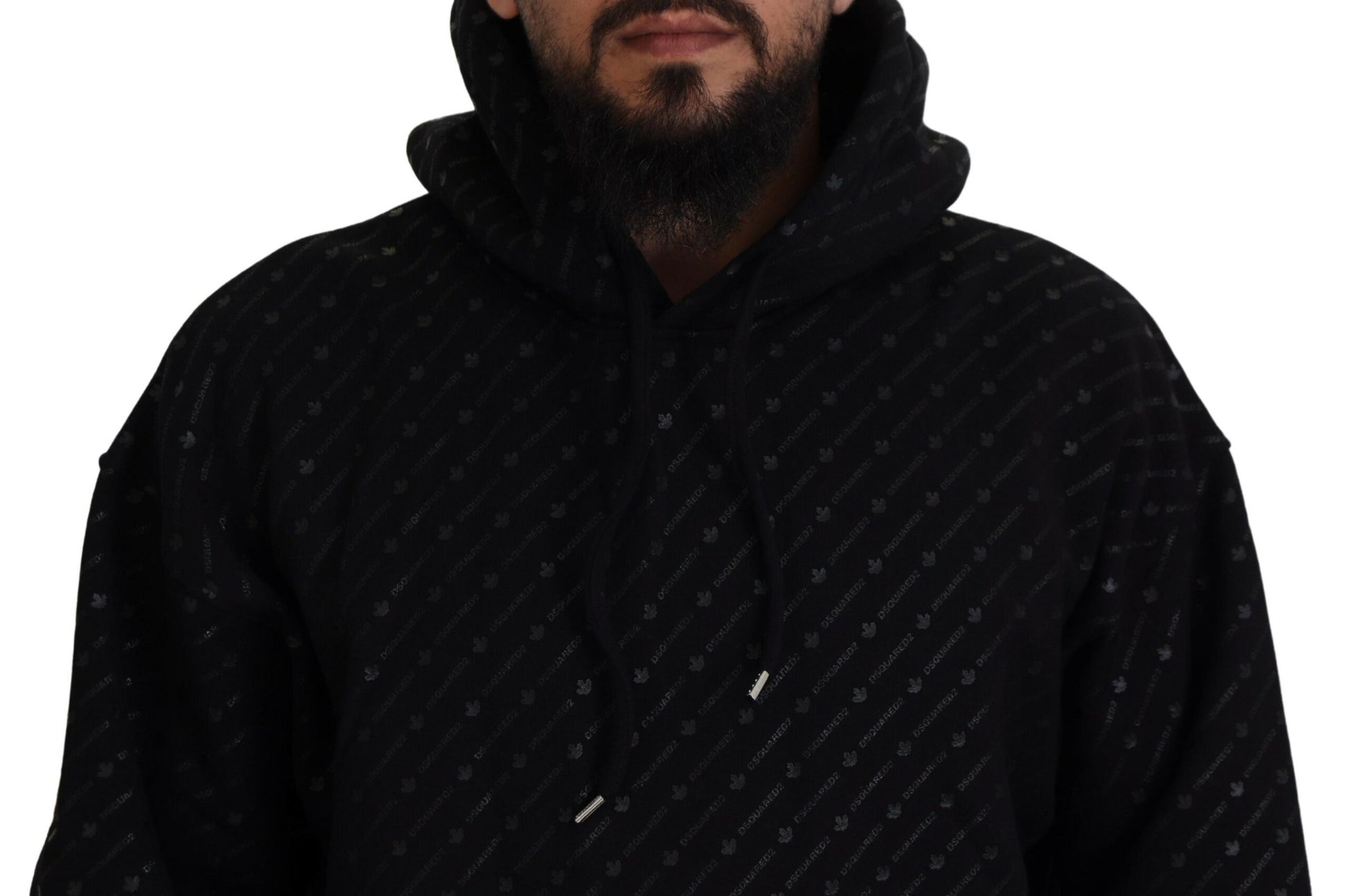 Man wearing hoodie with camouflage pattern