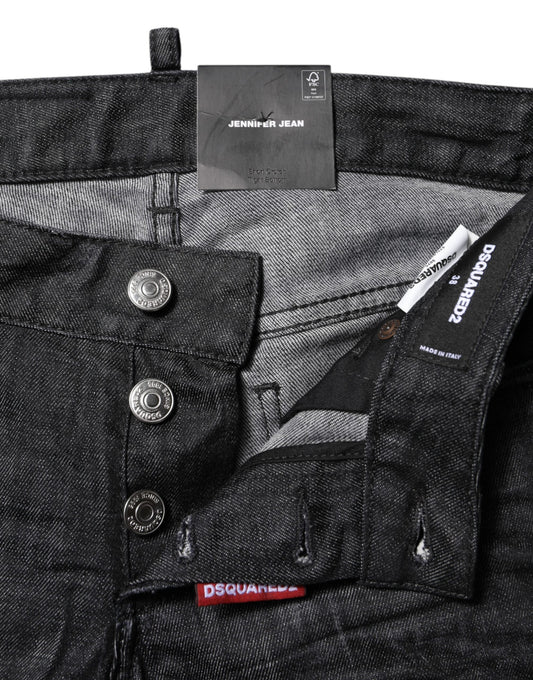 Pair of blue jeans with buttons on front