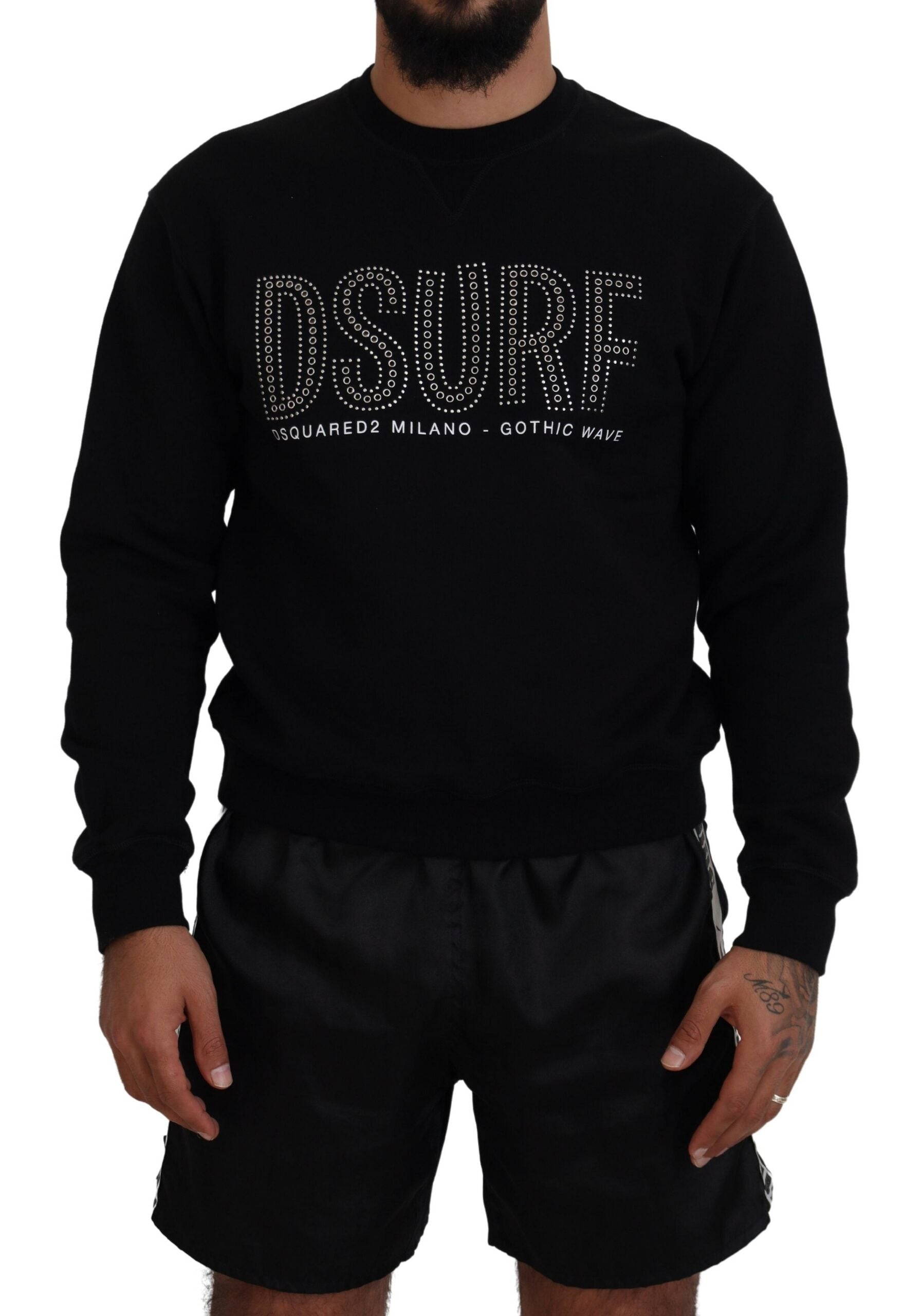 Black long sleeve sweatshirt with sparkling letters