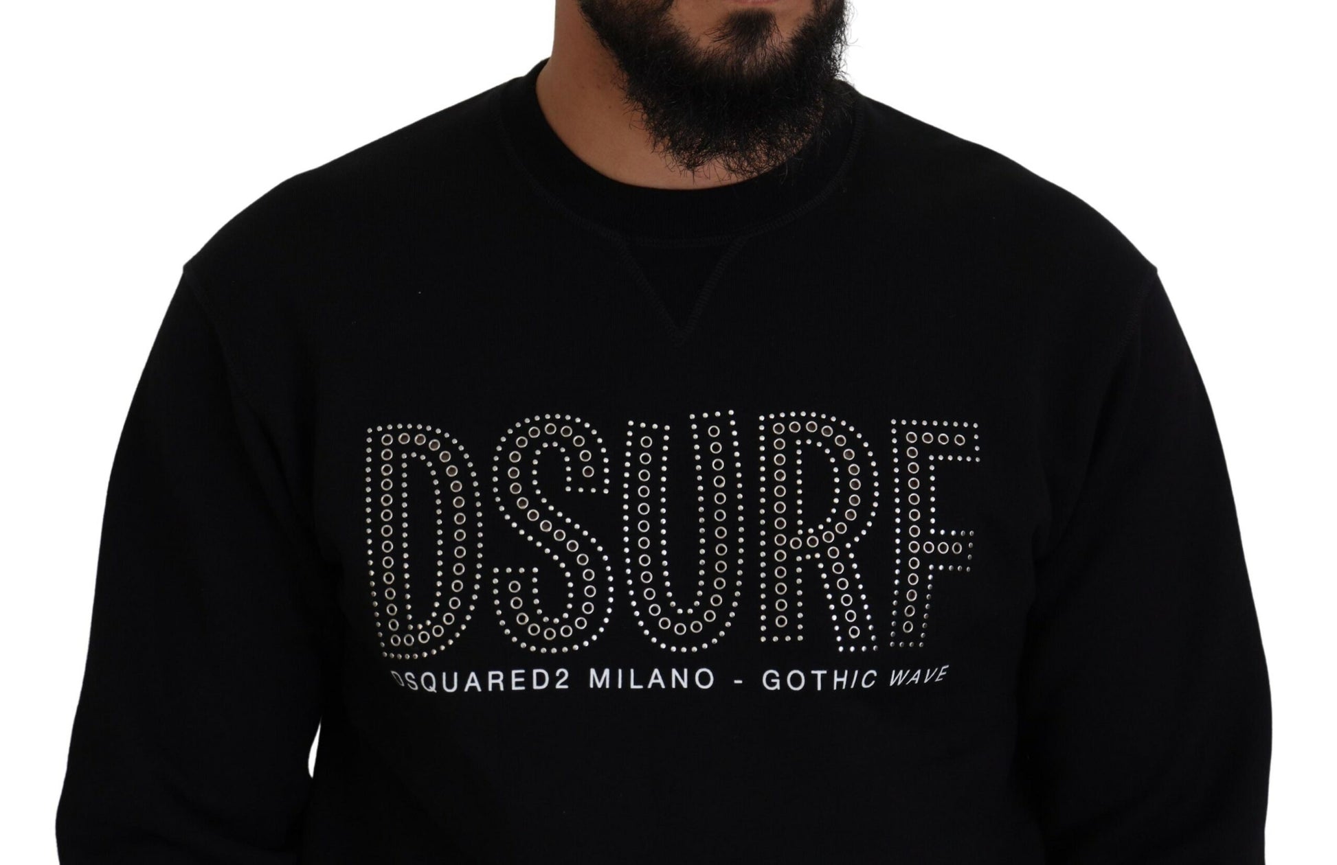 Black sweatshirt with white lettering
