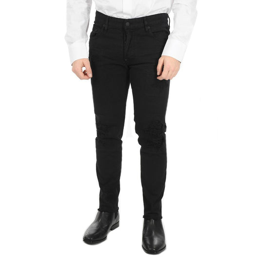 Black skinny jeans with distressed knees