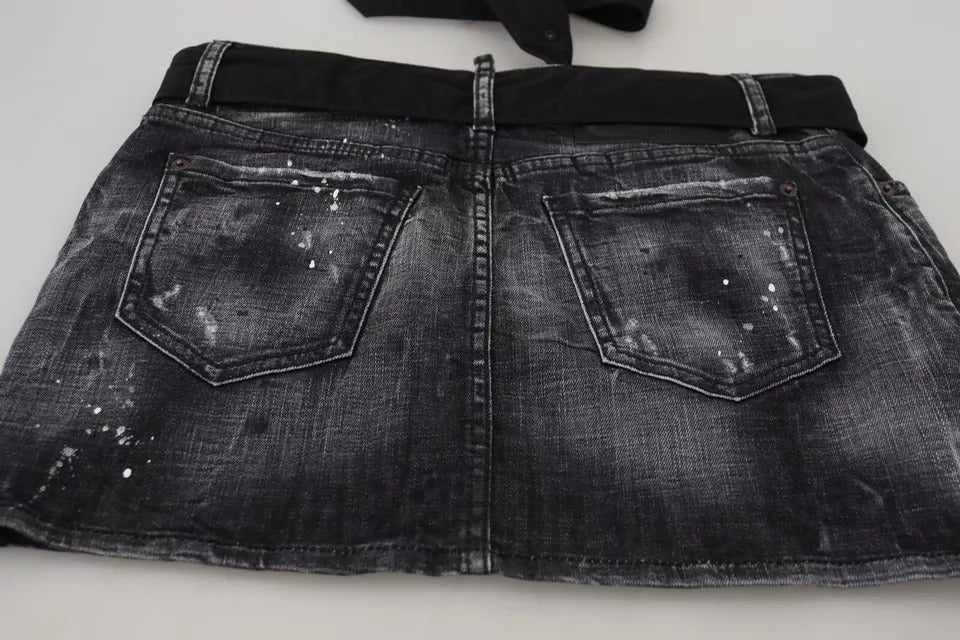 Pair of distressed jean shorts