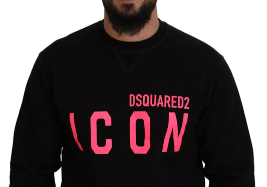 Black sweatshirt with pink neon letters