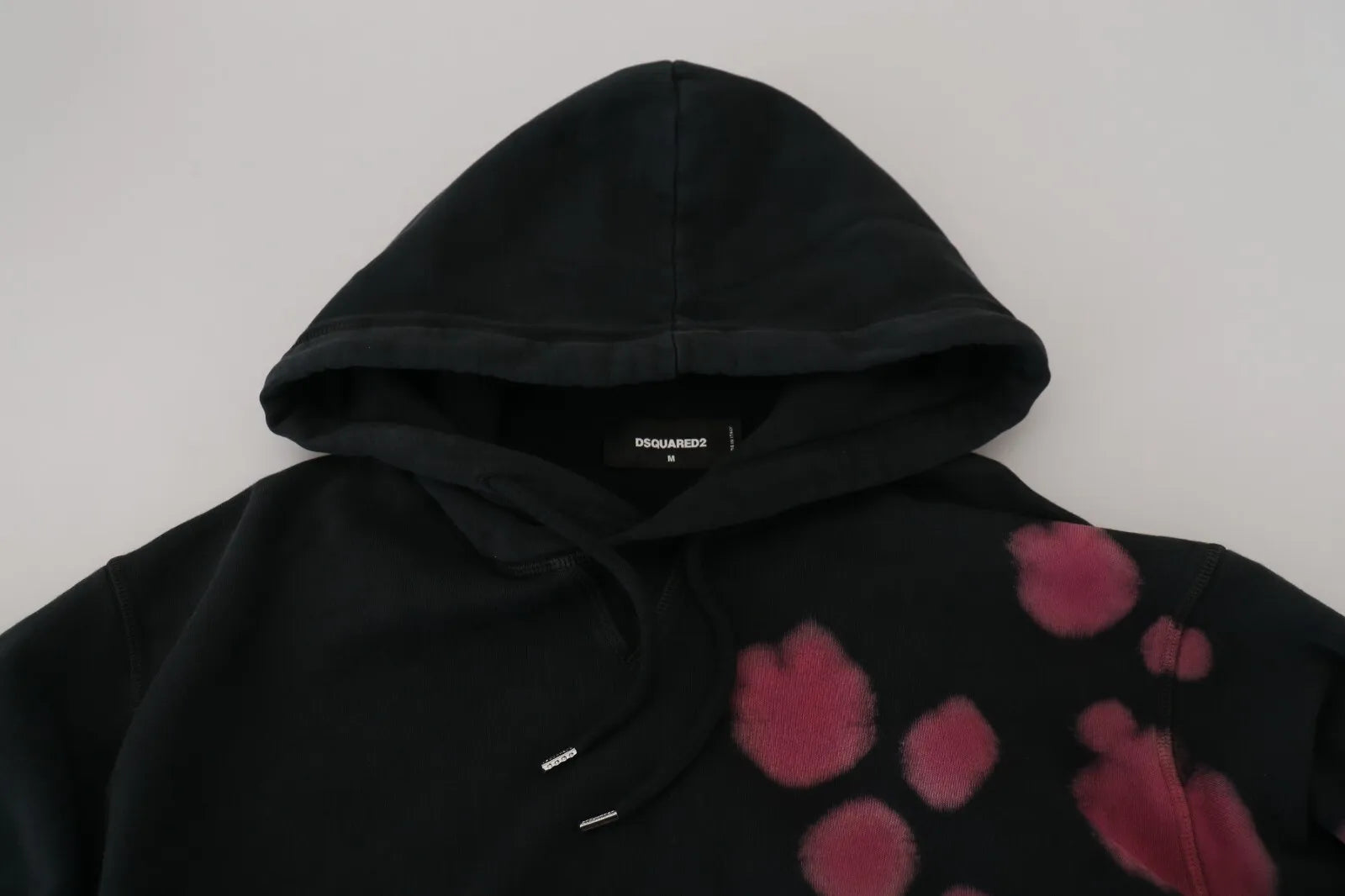 Black hoodie with white zipper