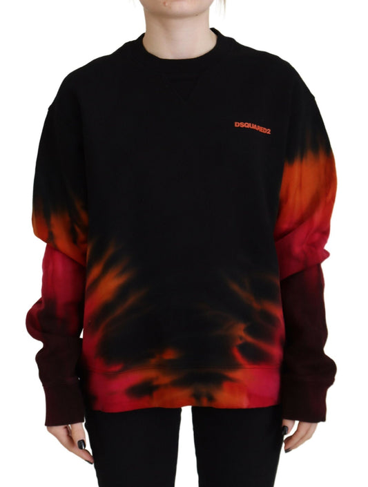 Black sweatshirt with red tie dye design