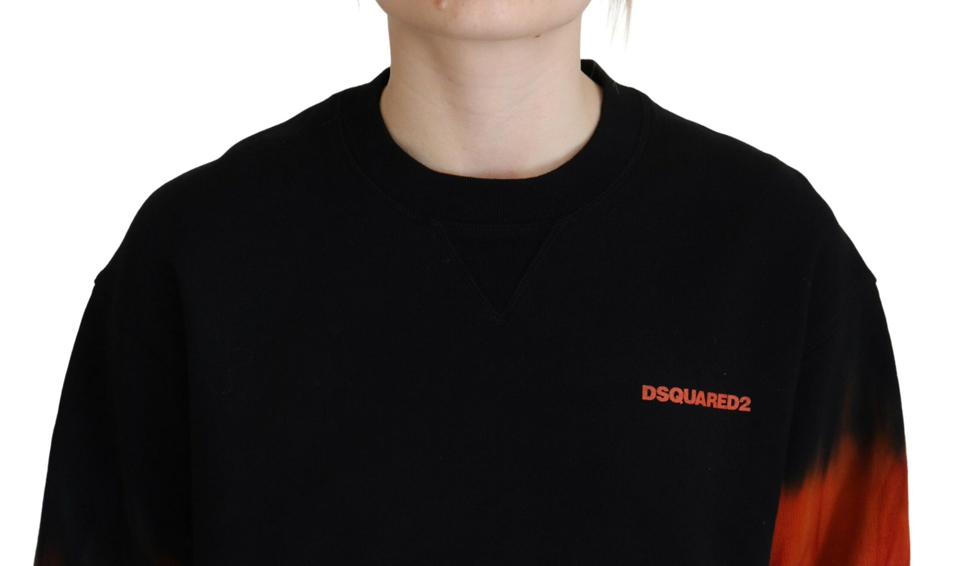 Black sweatshirt with red lettering on front