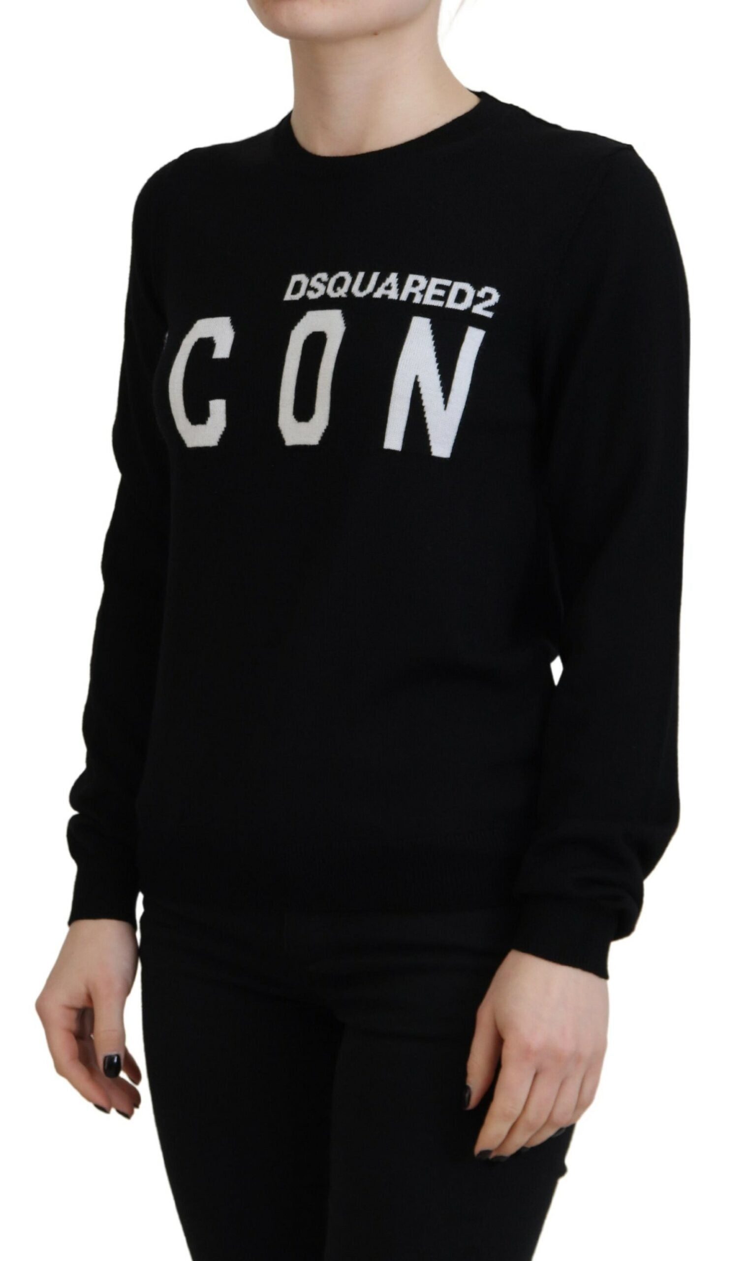 Black long sleeve shirt with white lettering