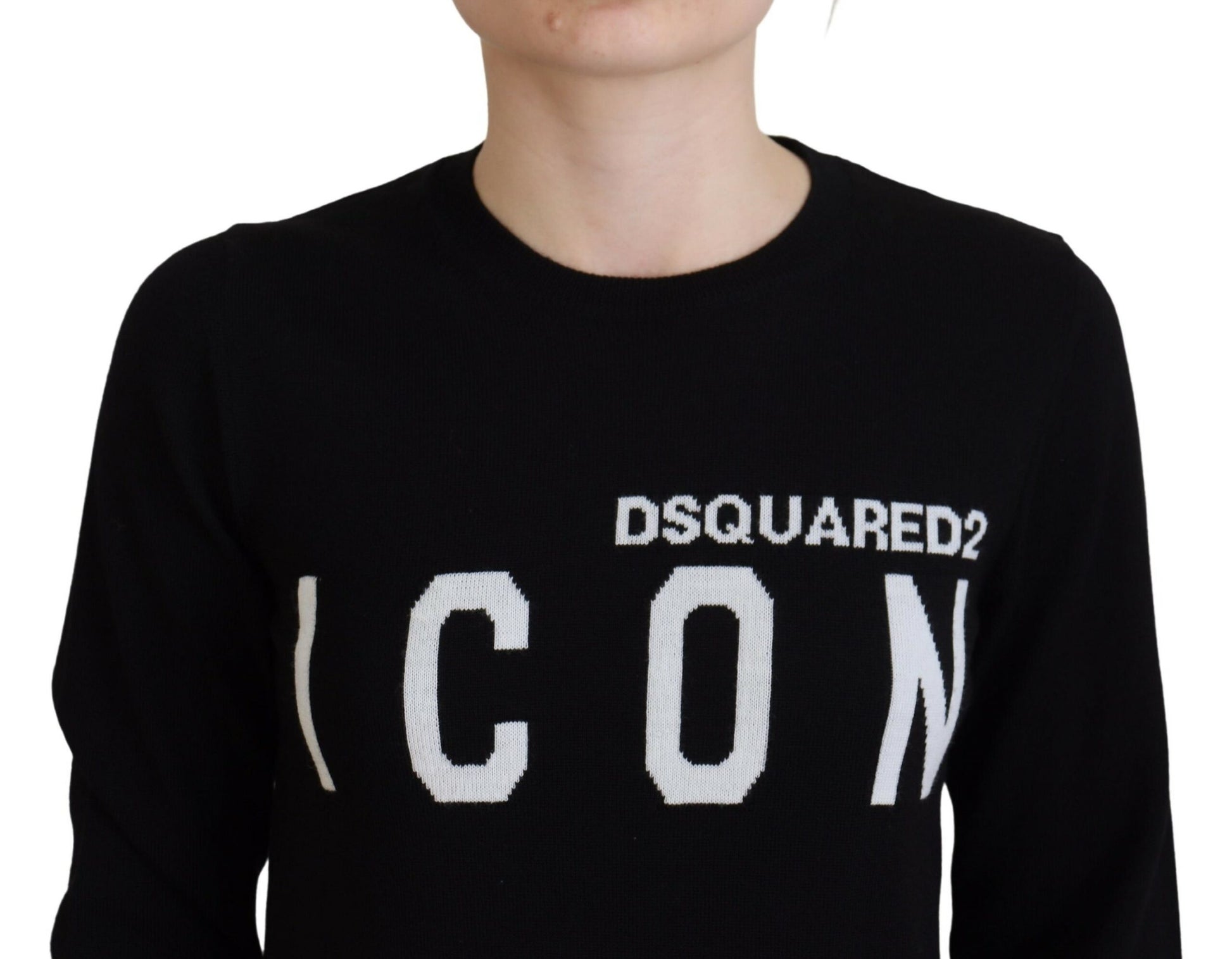 Black sweatshirt with white lettering