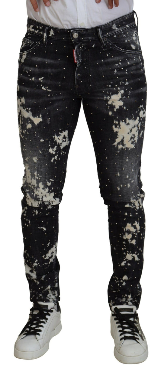 Black jeans with white spots
