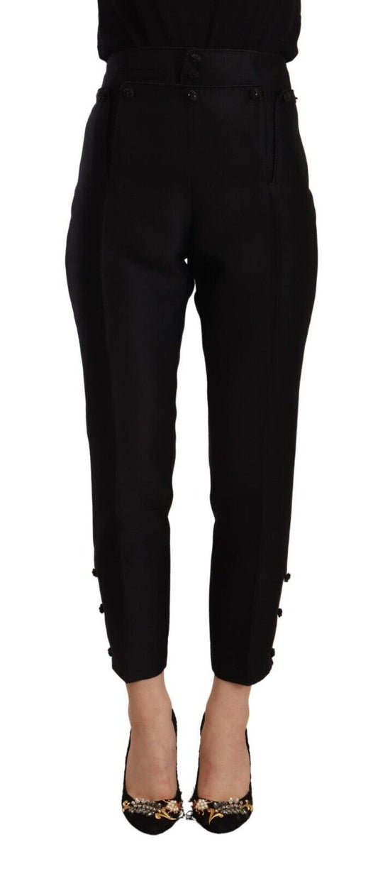 Black jumpsuit with high waist and wide legs