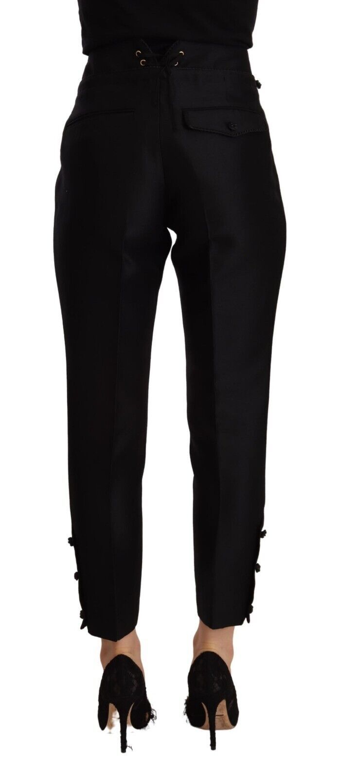 Pair of black trousers on a mannequin