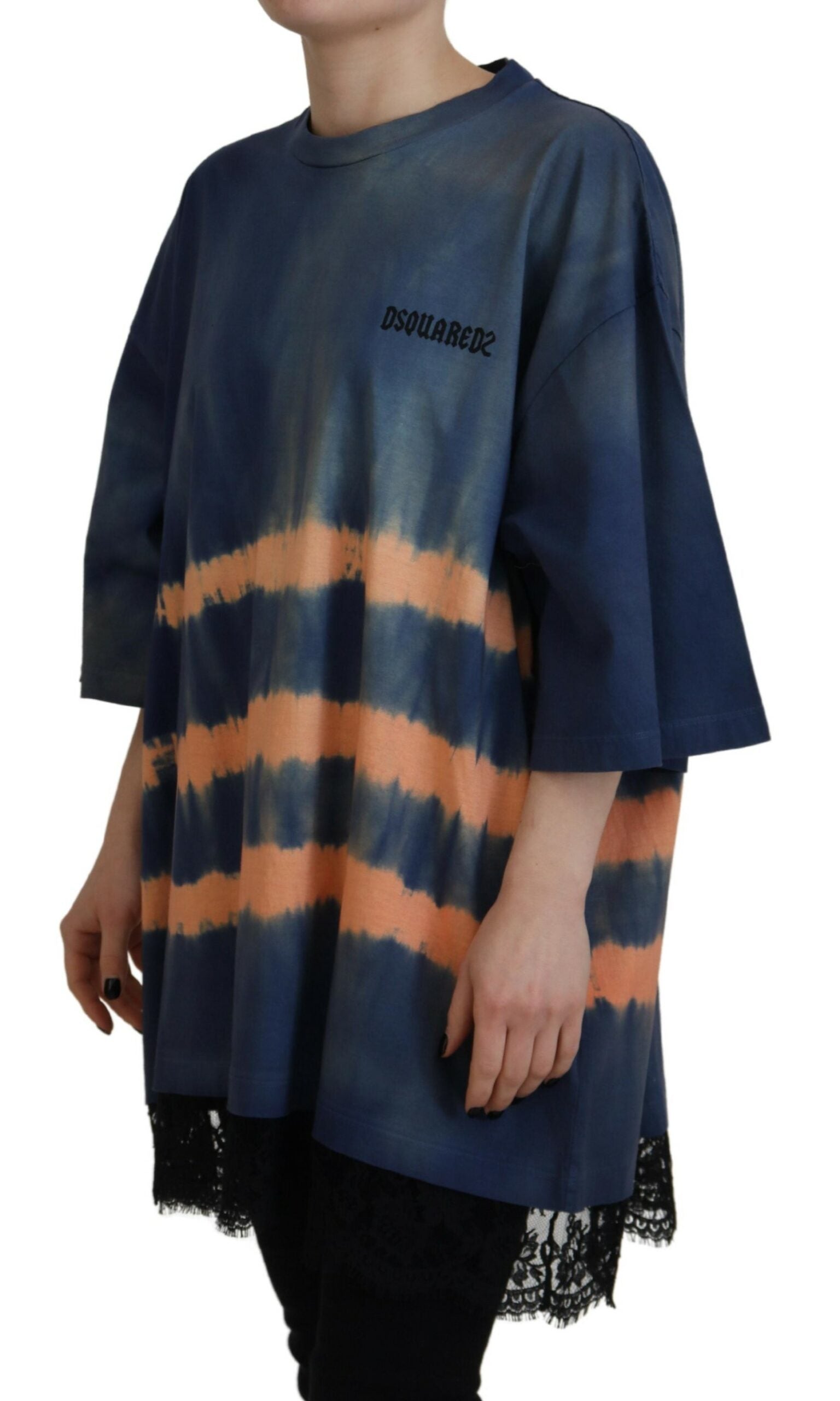 Long sleeved tie dye shirt with fringe detailing