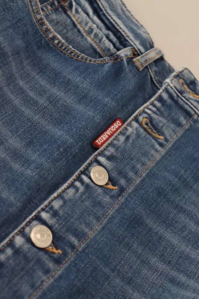 Blue jeans with buttons on front