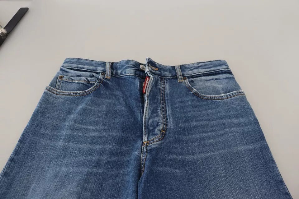 Pair of blue denim shorts