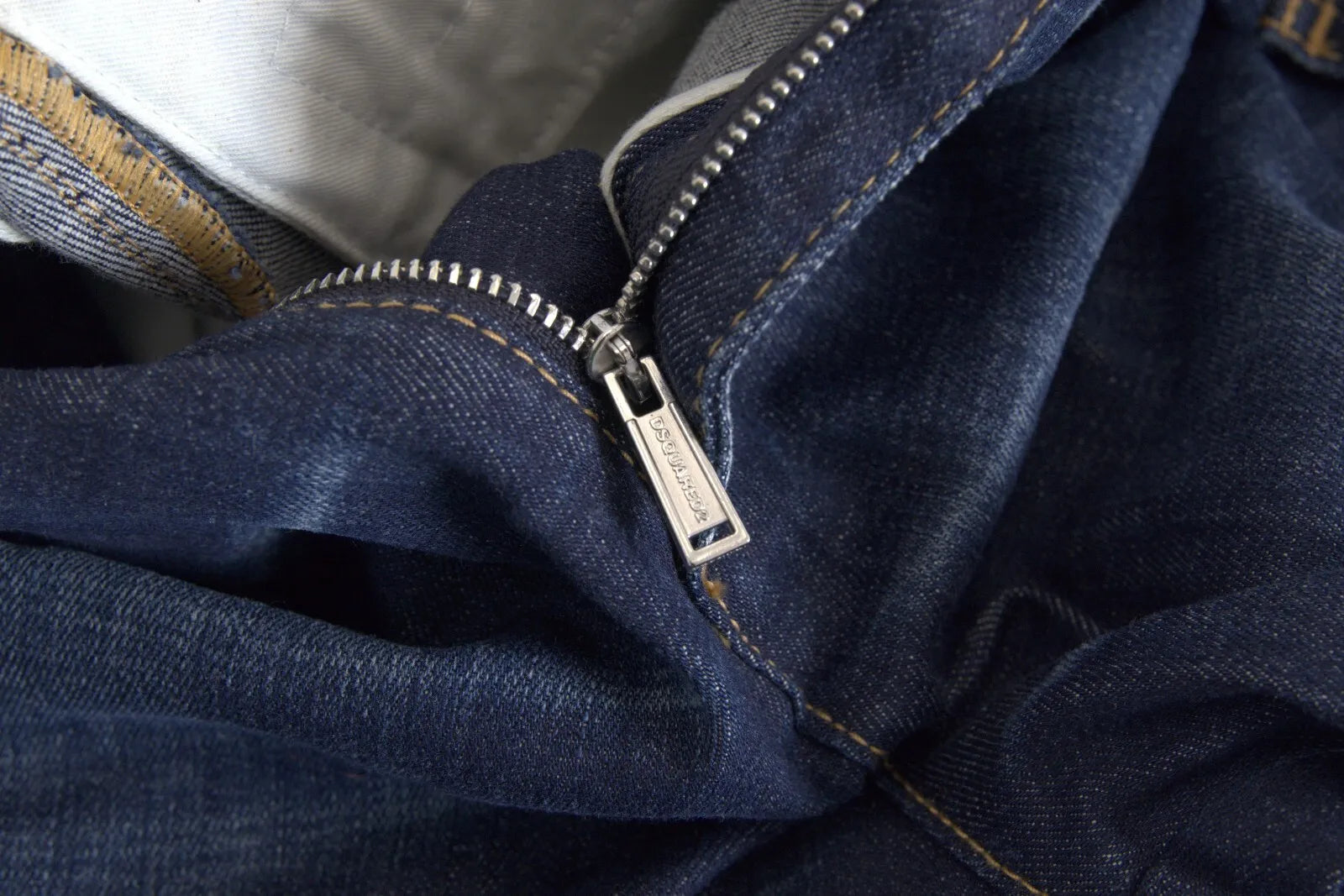 Blue jeans with zipper down front