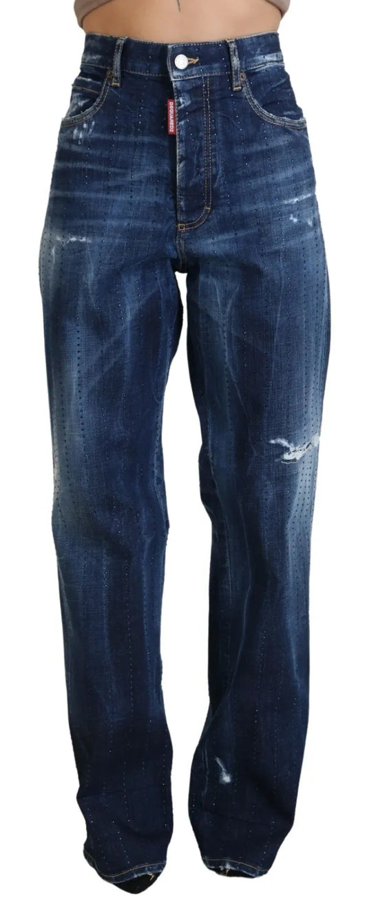 Pair of blue denim jeans on a mannequin