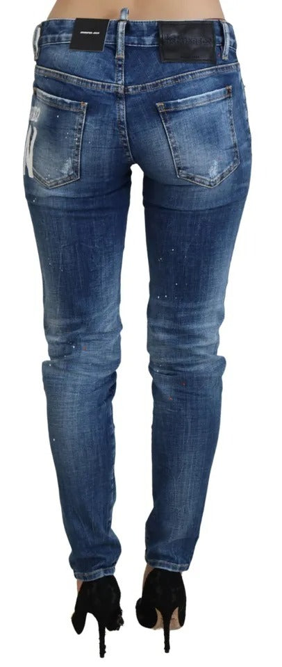 Pair of blue denim jeans on a mannequin