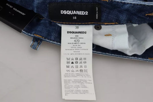 Blue jeans with tag inside waistband