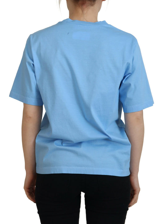 Blue short sleeve shirt on a person