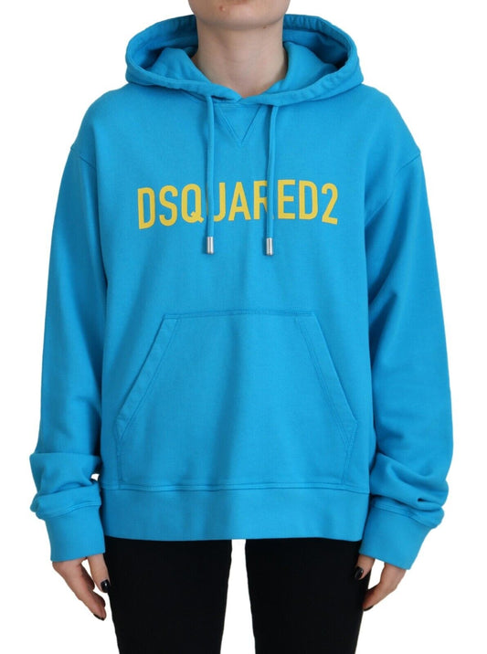 Blue hoodie with yellow lettering