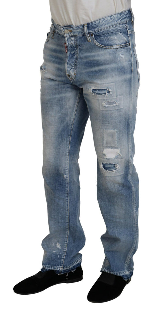 Pair of blue denim jeans on a mannequin