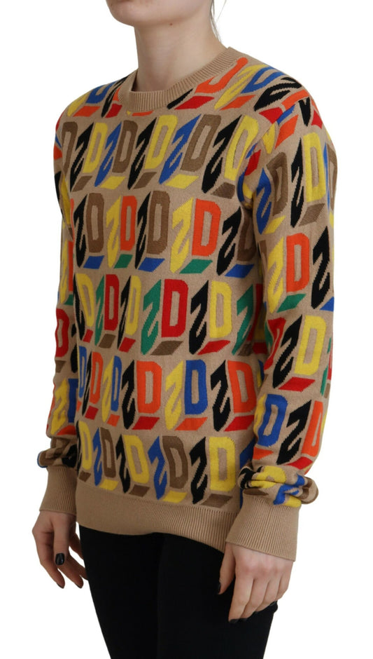 Sweater with colorful letters on front