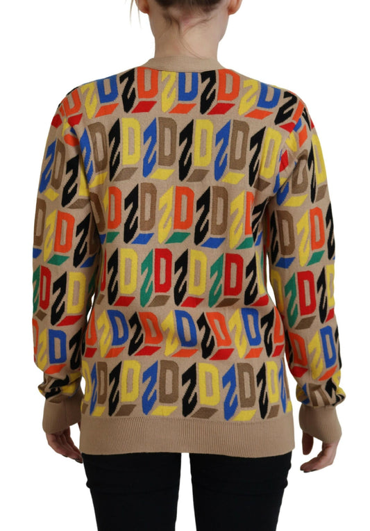 Sweater with colorful letters on front