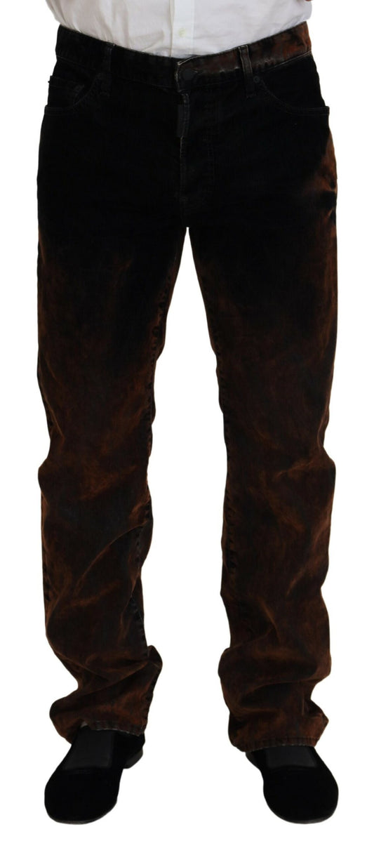 Mannequin wearing brown suit pants