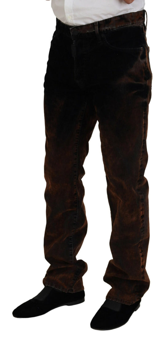Man wearing brown pants and black shoes