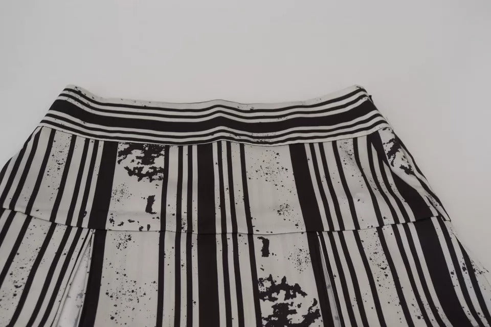 Black and white striped skirt