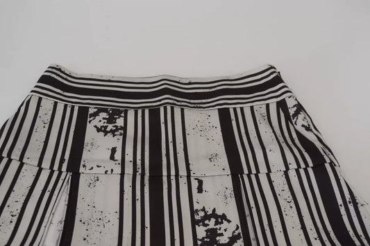 Black and white striped skirt