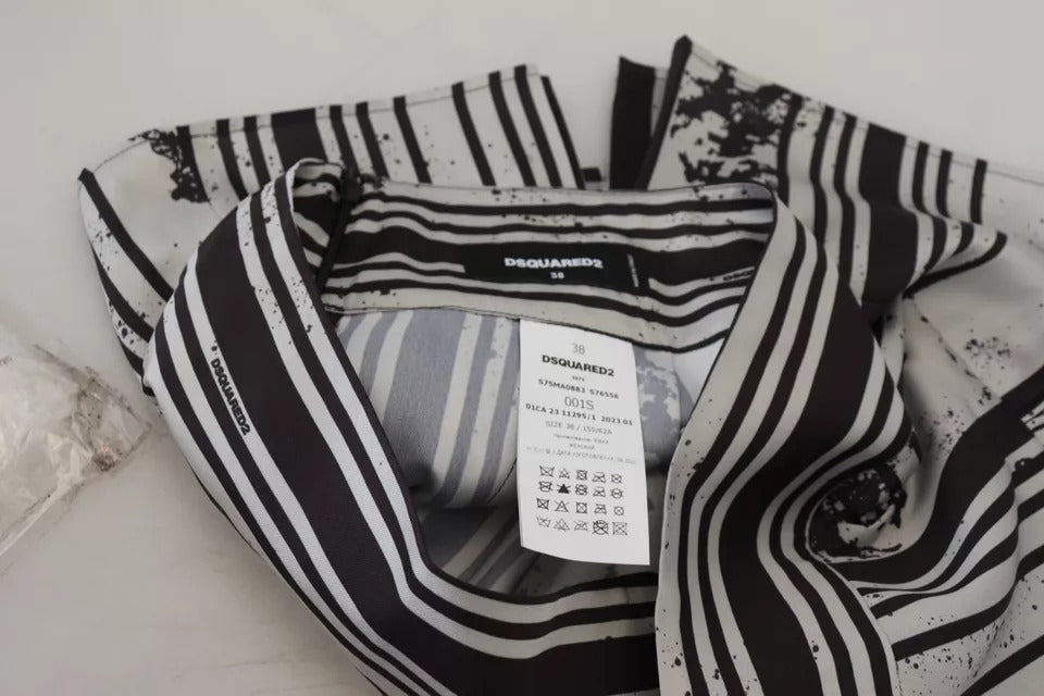 Black and white striped scarf