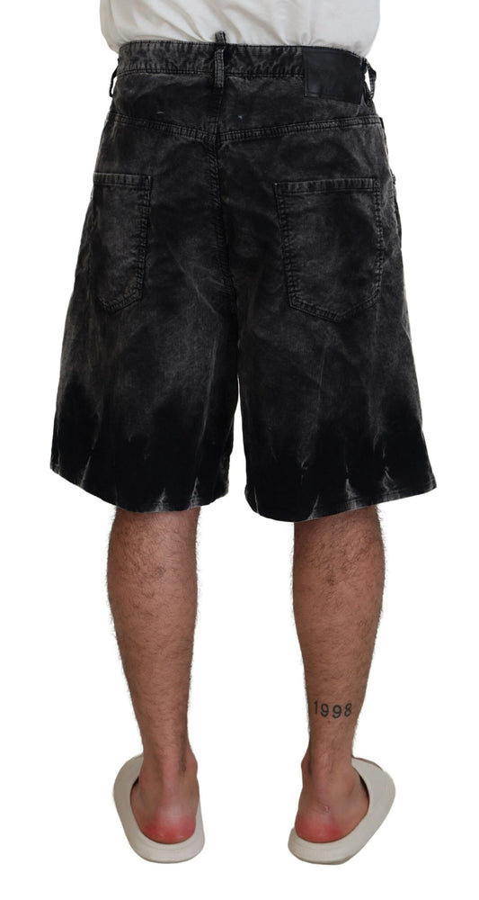 Men's shorts with a textured pattern, featuring an elastic waistband and a zippered front