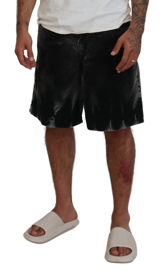 Men's shorts with elastic waistband, corduroy fabric, and side pockets