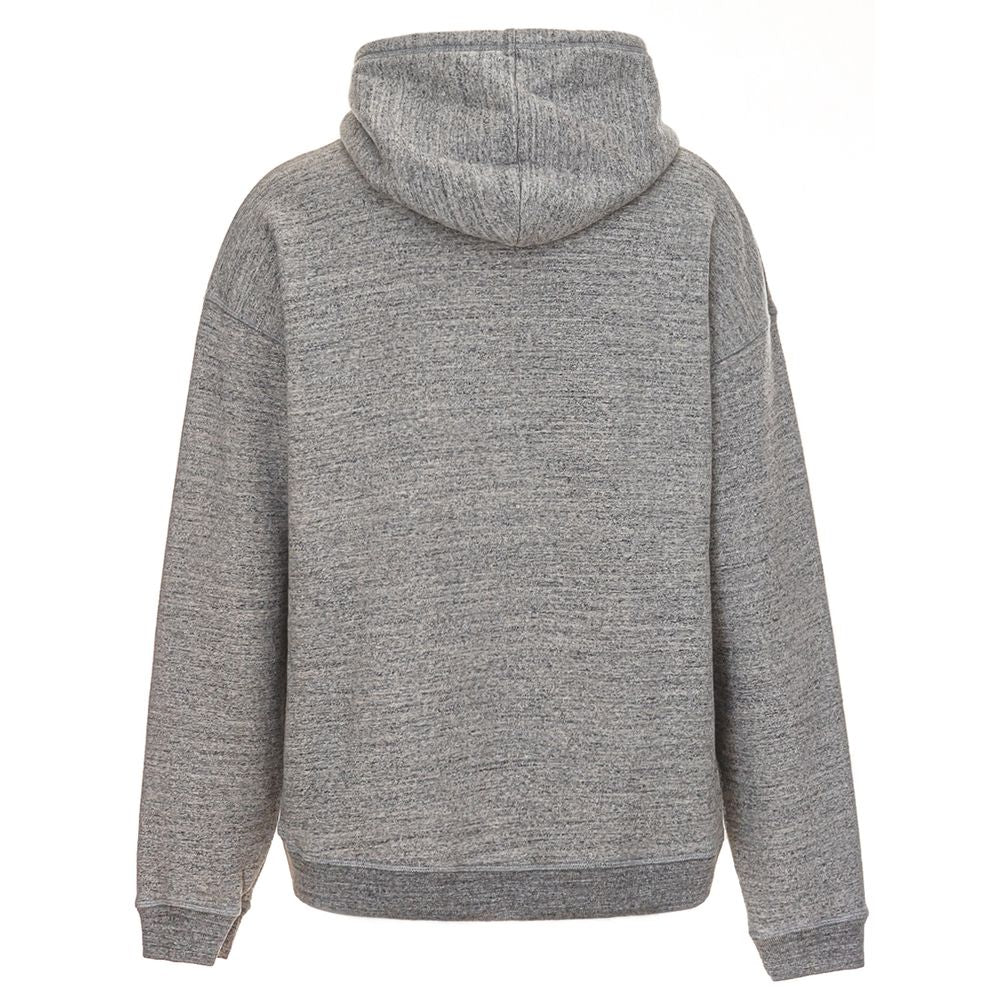 Grey hoodie with drawstrings