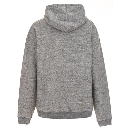 Grey hoodie with drawstrings