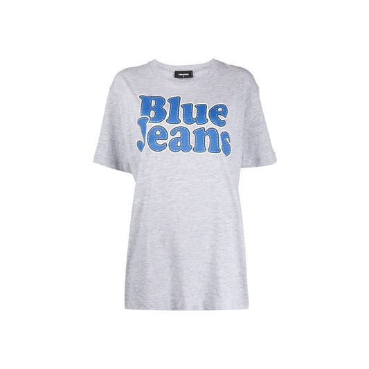 Blue jean t-shirt on a hanger