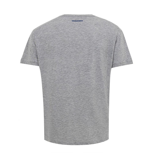 Grey short sleeve t-shirt on a hanger