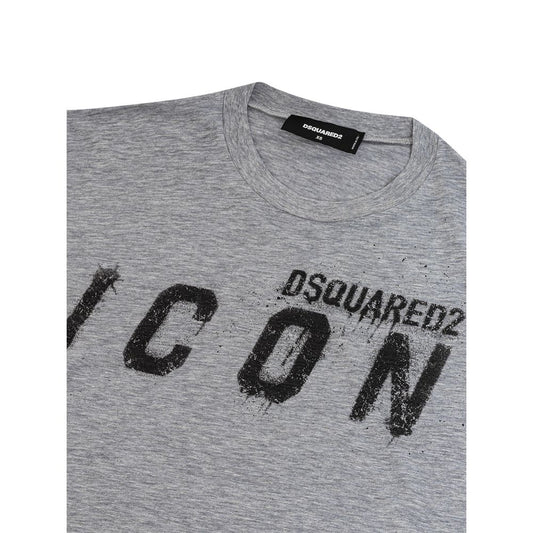 Grey t-shirt with black lettering