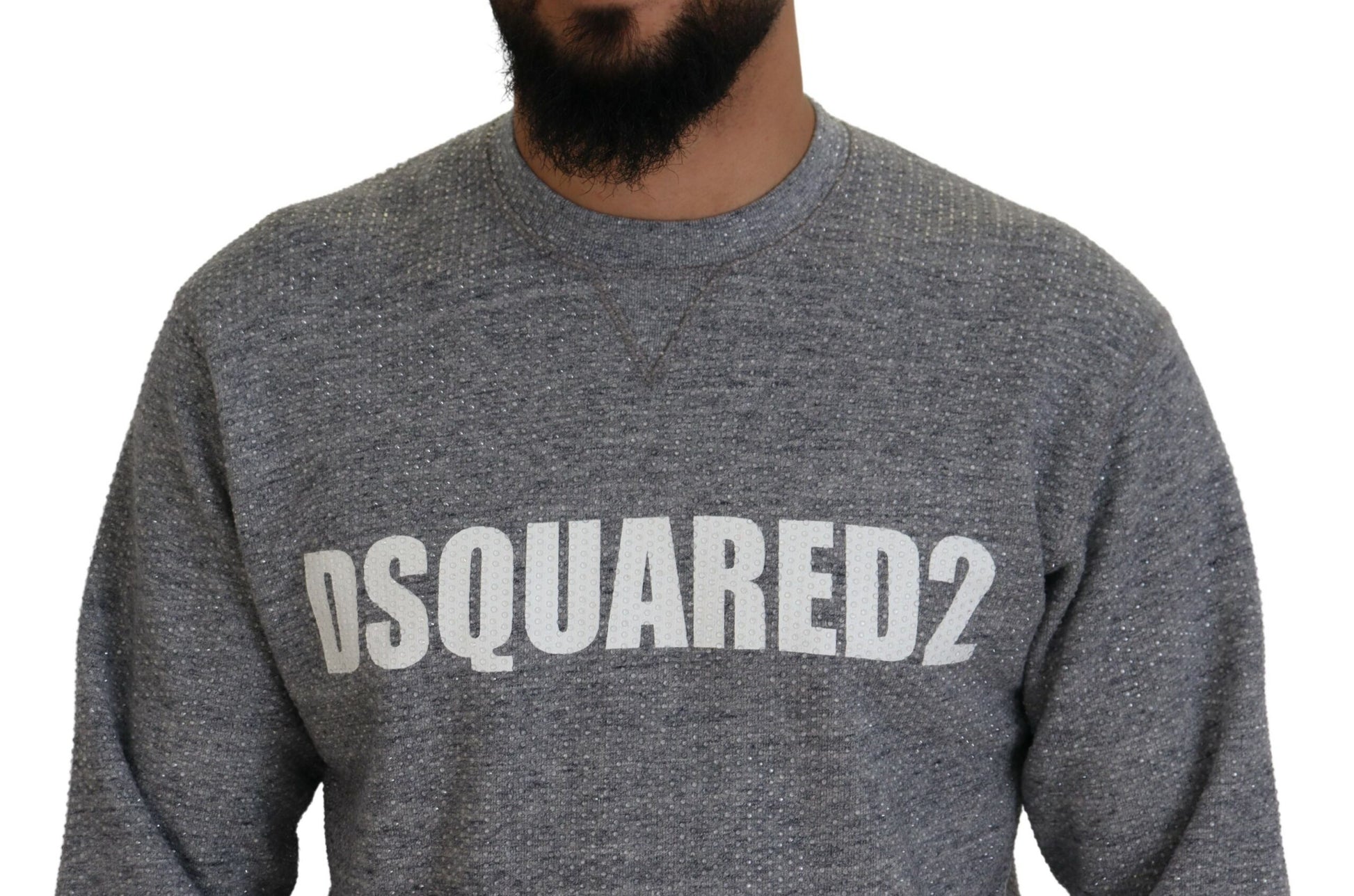 Grey sweatshirt with white lettering