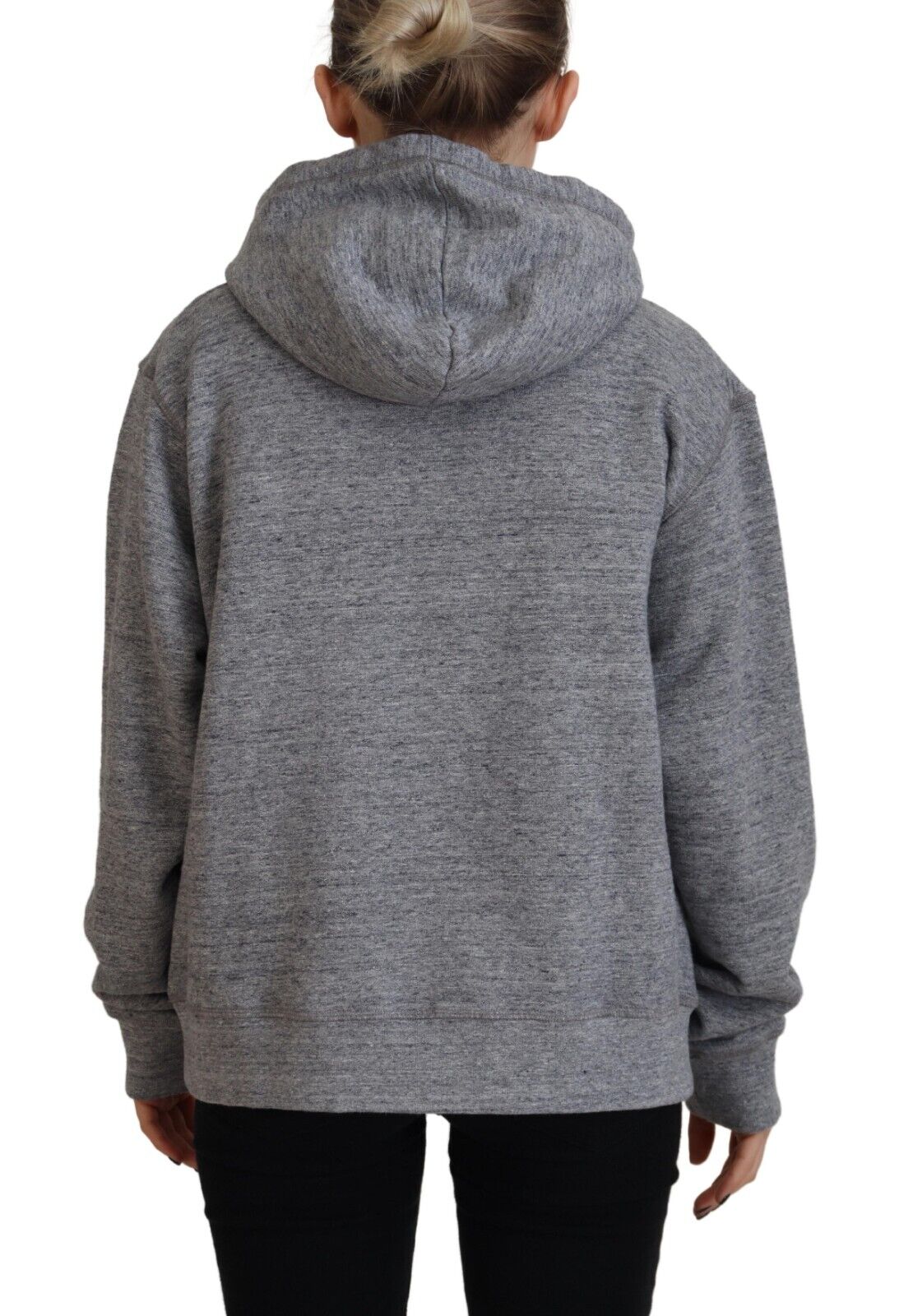 Grey hoodie with drawstring hood