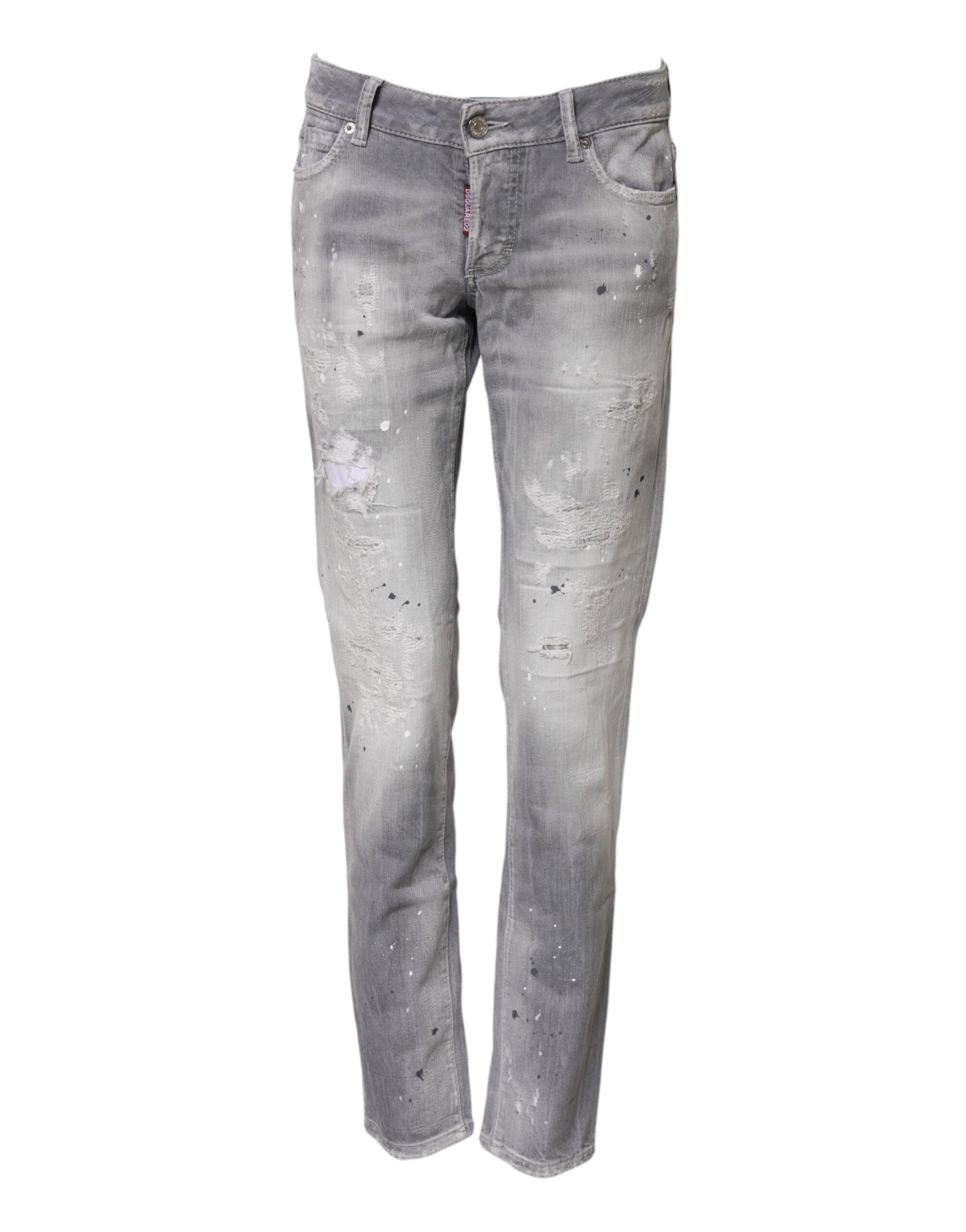 Pair of distressed jeans