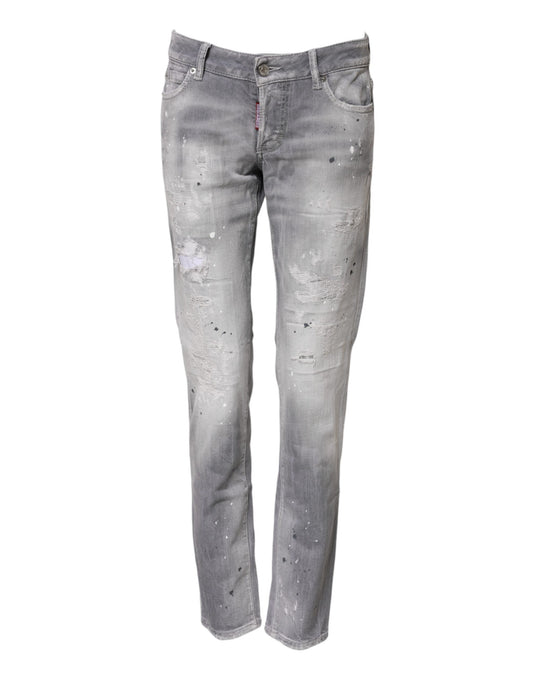 Pair of distressed jeans