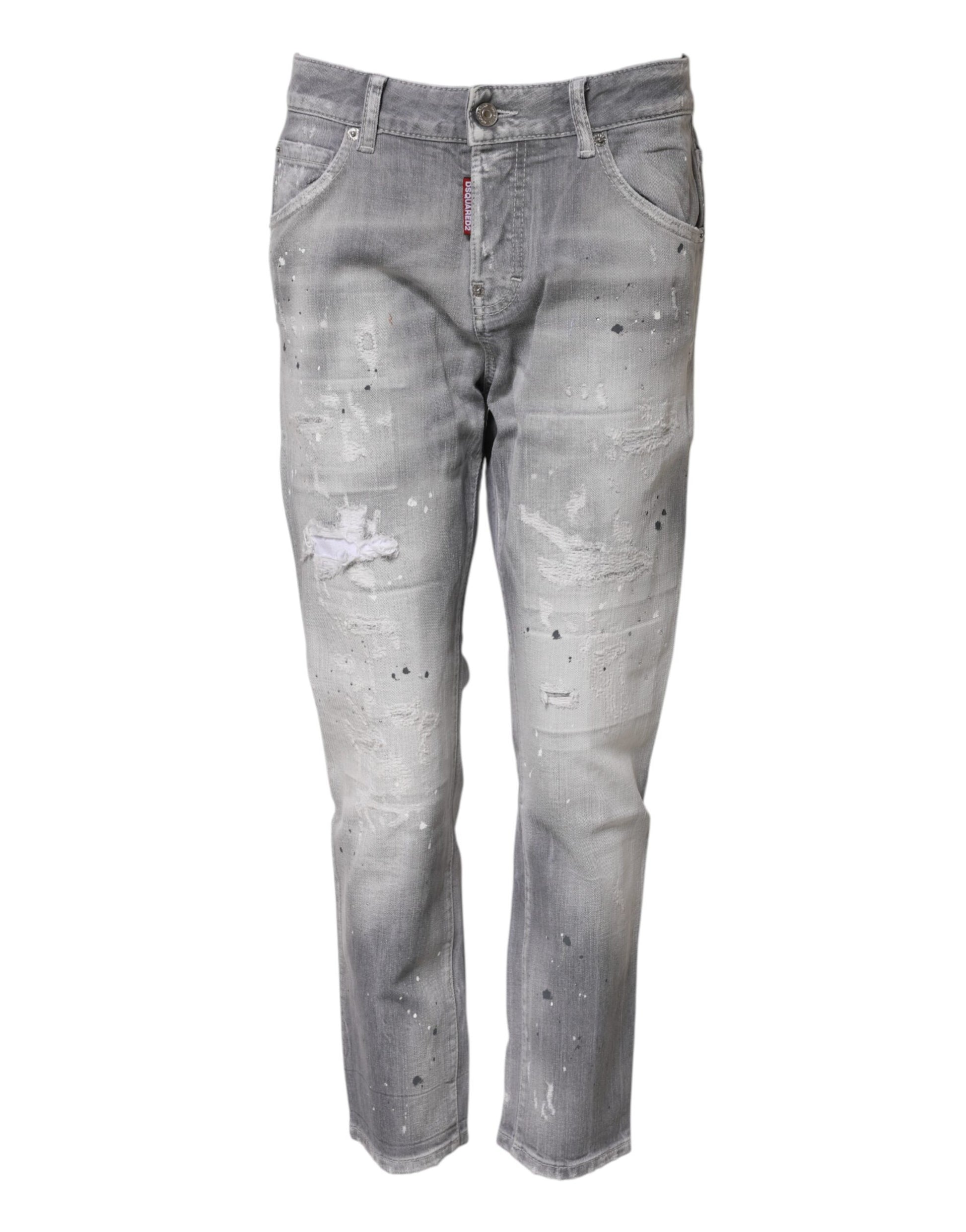 Pair of distressed jeans
